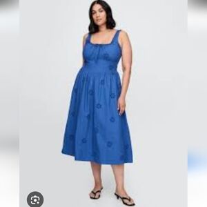 GAP Blue Floral Midi Dress Size XL This Is NWT